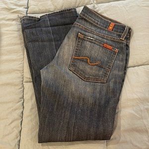Designer’s bootcut jeans.